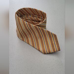 Silk Yellow Striped Tie, Wide